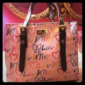 Besty Johnson handbag with rainbow zipper